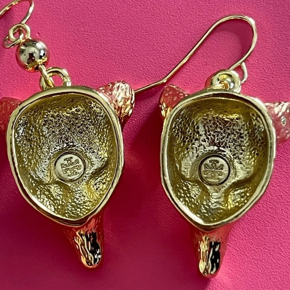 Tory Burch Fox heads drop earrings